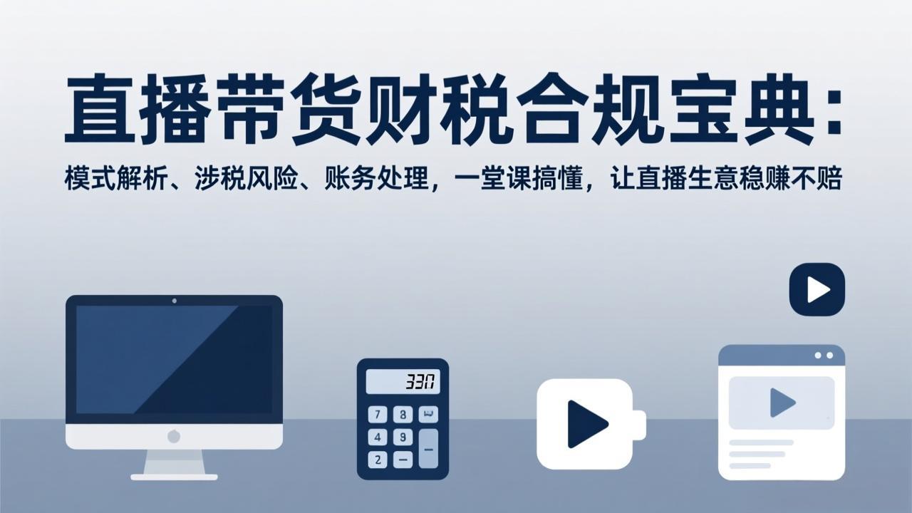 直播带货财税合规宝典：模式解析、涉税风险、账务处理，一堂课搞懂，让直播生意稳赚不赔-951博客