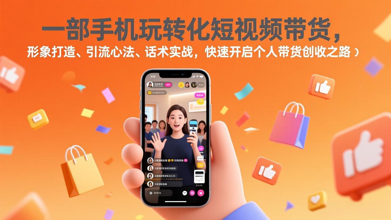 一部手机玩转化短视频带货，形象打造、引流心法、话术实战，快速开启个人带货创收之路-951博客