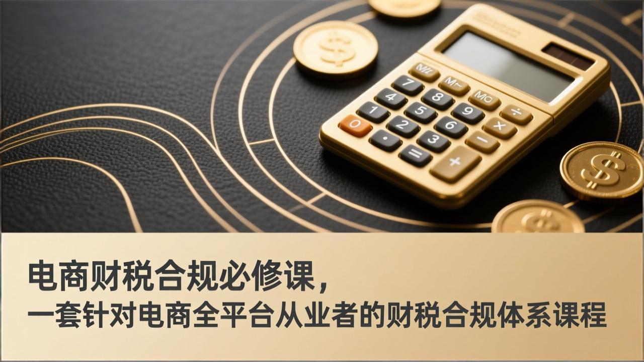 电商财税合规必修课，是一套针对电商全平台从业者的财税合规体系课程-951博客