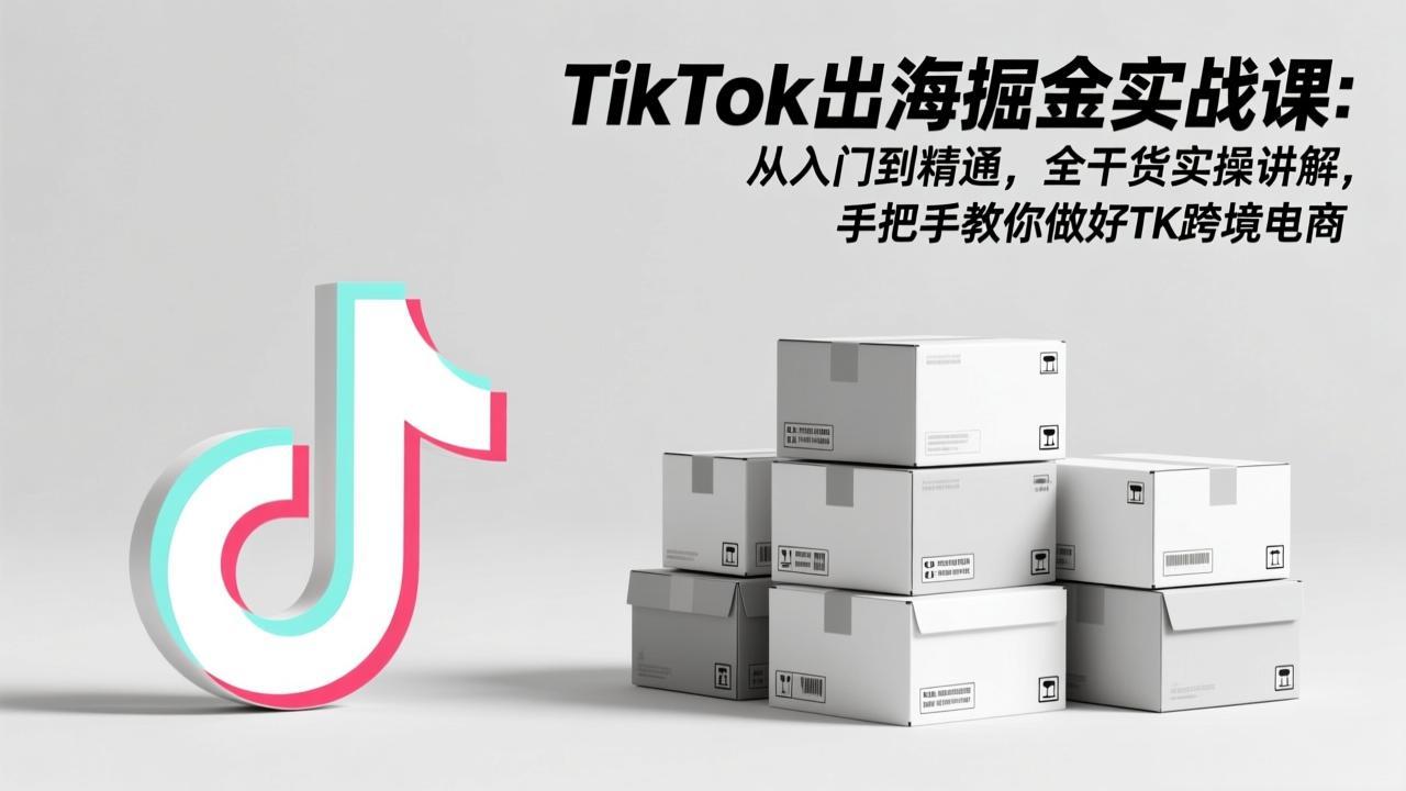 TikTok出海掘金实战课：从入门到精通，全干货实操讲解，手把手教你做好TK跨境电商_酷乐网