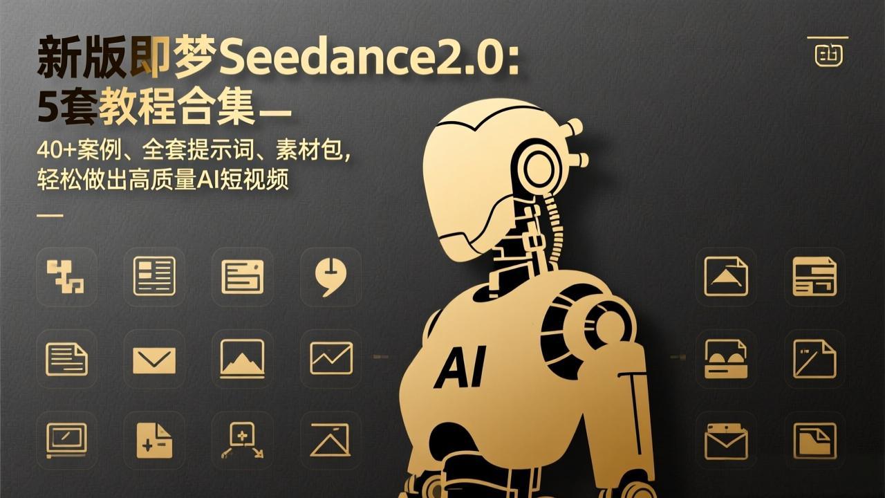 新版即梦Seedance2.0：5套教程合集，40+案例、全套提示词、素材包，轻松做出高质量AI短视频_酷乐网