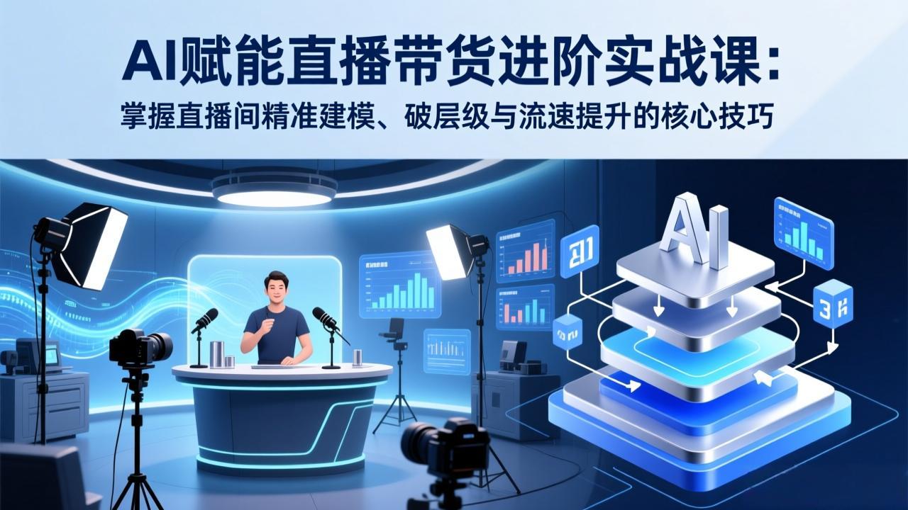 AI赋能直播带货进阶实战课：掌握直播间精准建模、破层级与流速提升的核心技巧-951博客