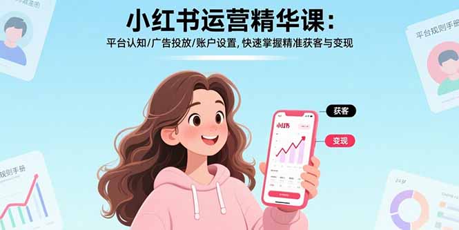 小红书运营精华课-更新：平台认知/广告投放/账户设置,快速掌握精准获客与变现_酷乐网
