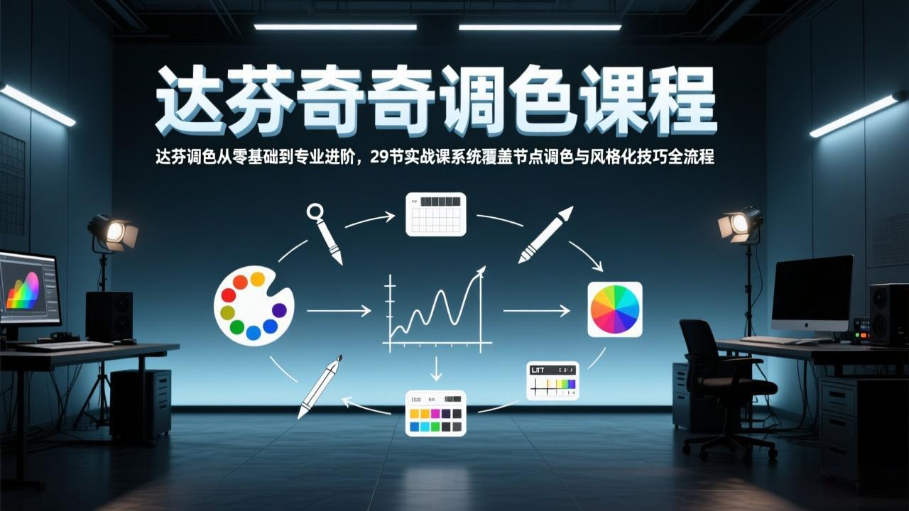达芬奇调色从零基础到专业进阶，29节实战课系统覆盖节点调色与风格化技巧全流程-951博客