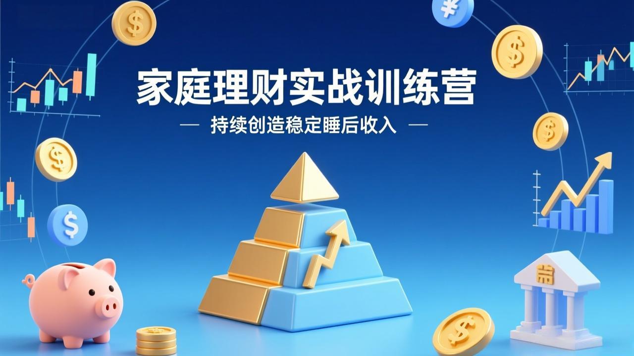家庭理财实战训练营：从0到1建体系，三阶进阶层层递进，助你持续创造稳定睡后收入-951博客