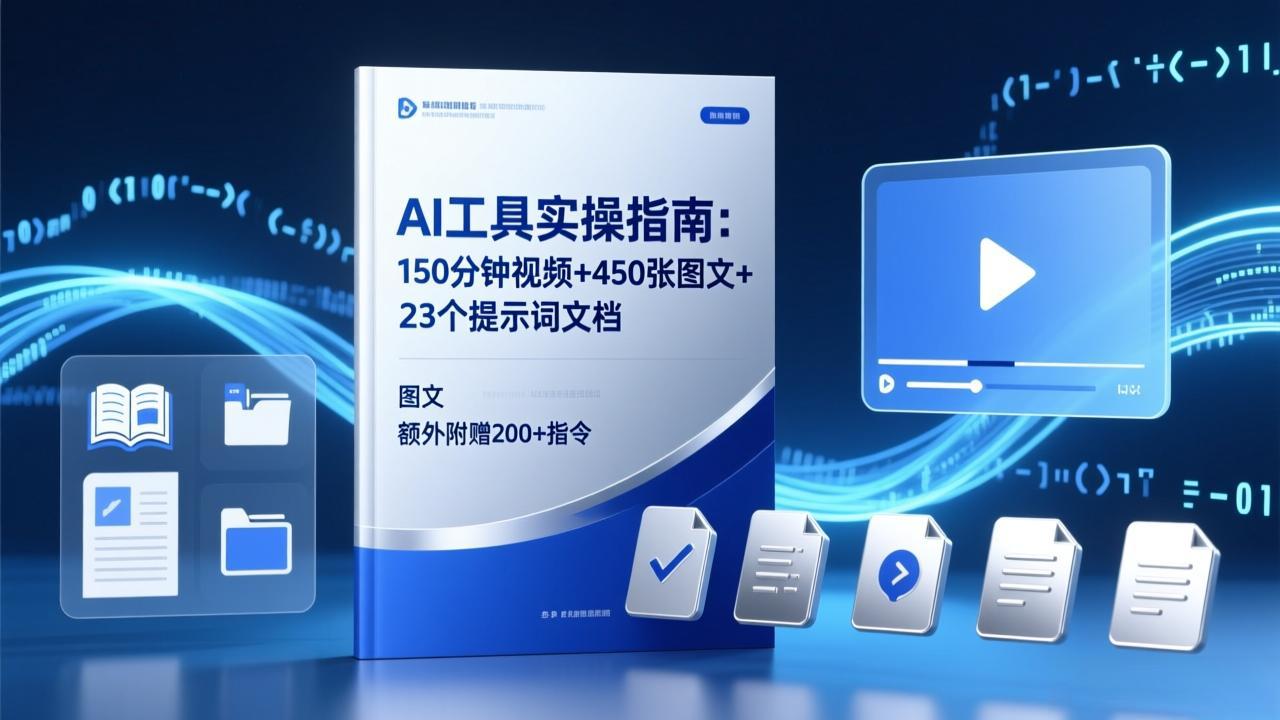 AI工具实操指南:150分钟视频+450张图文+23个提示词文档,额外附赠200+指令中创-951博客