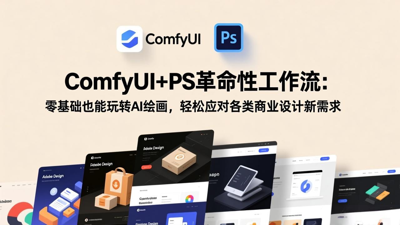 ComfyUI+PS革命性工作流：零基础也能玩转AI绘画，轻松应对各类商业设计新需求-951博客