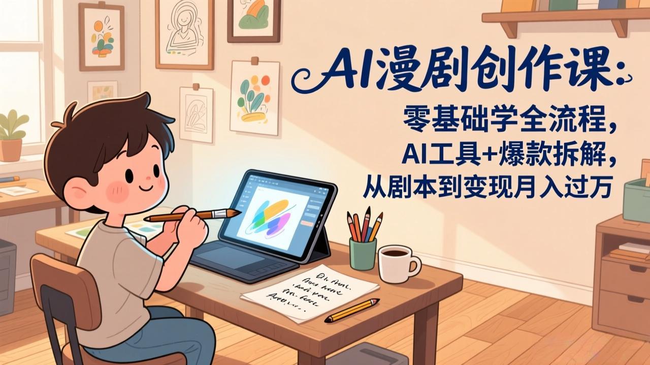 AI漫剧创作课：零基础学全流程，AI工具+爆款拆解，从剧本到变现月入过万-951博客