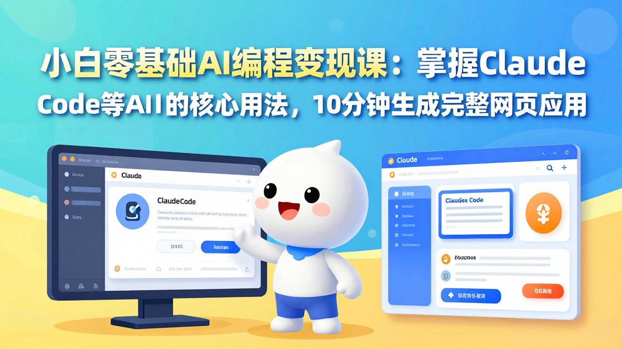 小白零基础AI编程变现课：掌握ClaudeCode等AI工具的核心用法，10分钟生成完整网-951博客