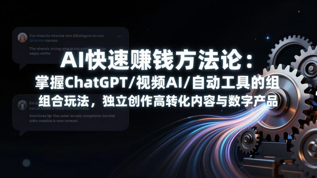 AI快速赚钱方法论：掌握ChatGPT/视频AI/自动化工具的组合玩法，独立创作高转化内容与-951博客