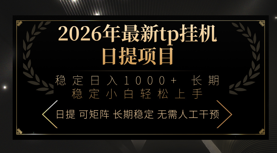 2026年最新tp挂机日提项目：稳定日入1000+小白轻松上手-951博客