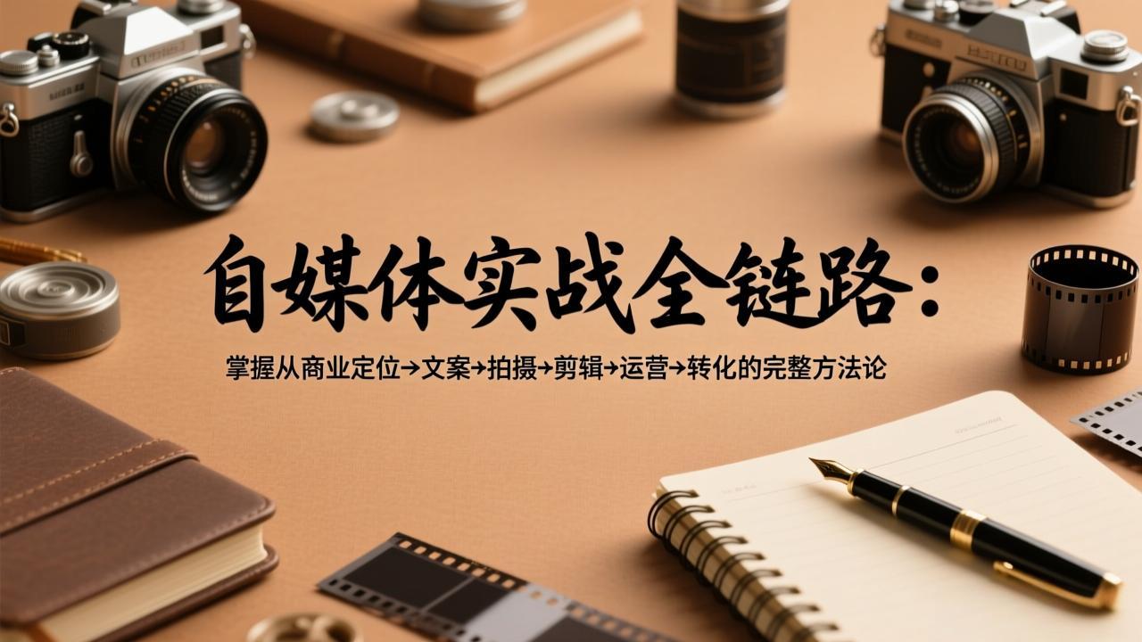 自媒体实战全链路:掌握从商业定位→文案→拍摄→剪辑→运营→转化的完整方法论-951博客