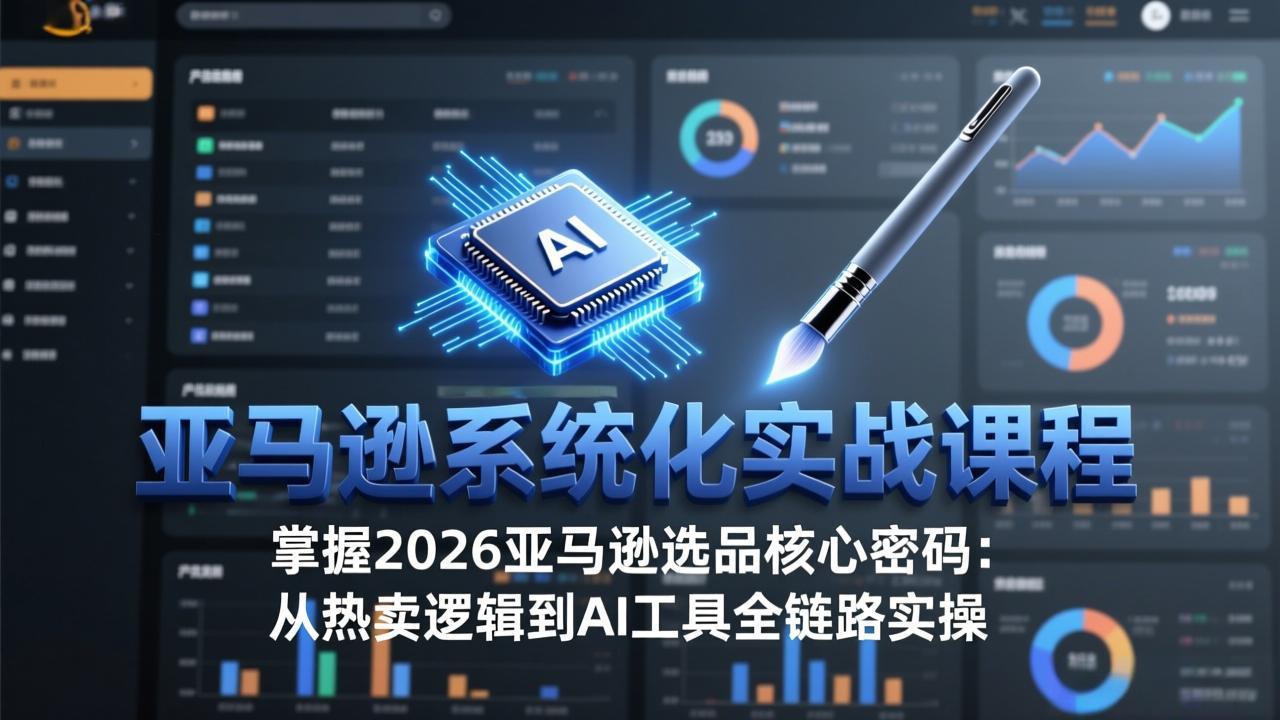 亚马逊系统化实战课-更新3月：2026最新选品方法论，从热卖原因分析到AI作图，提升选品成功-951博客