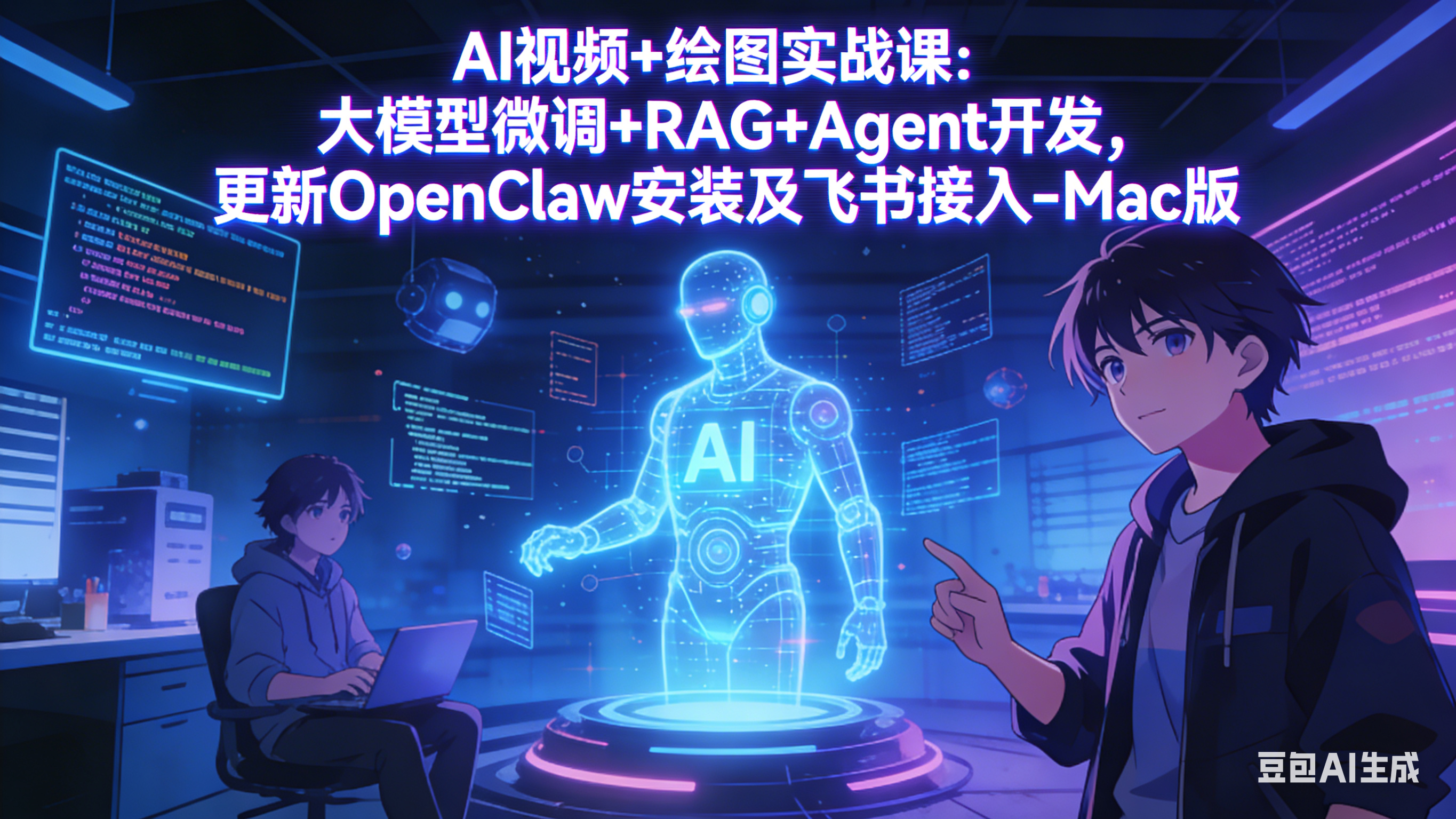 AI视频+绘图实战课：大模型微调+RAG+Agent开发，更新OpenClaw安装及飞书接入-951博客
