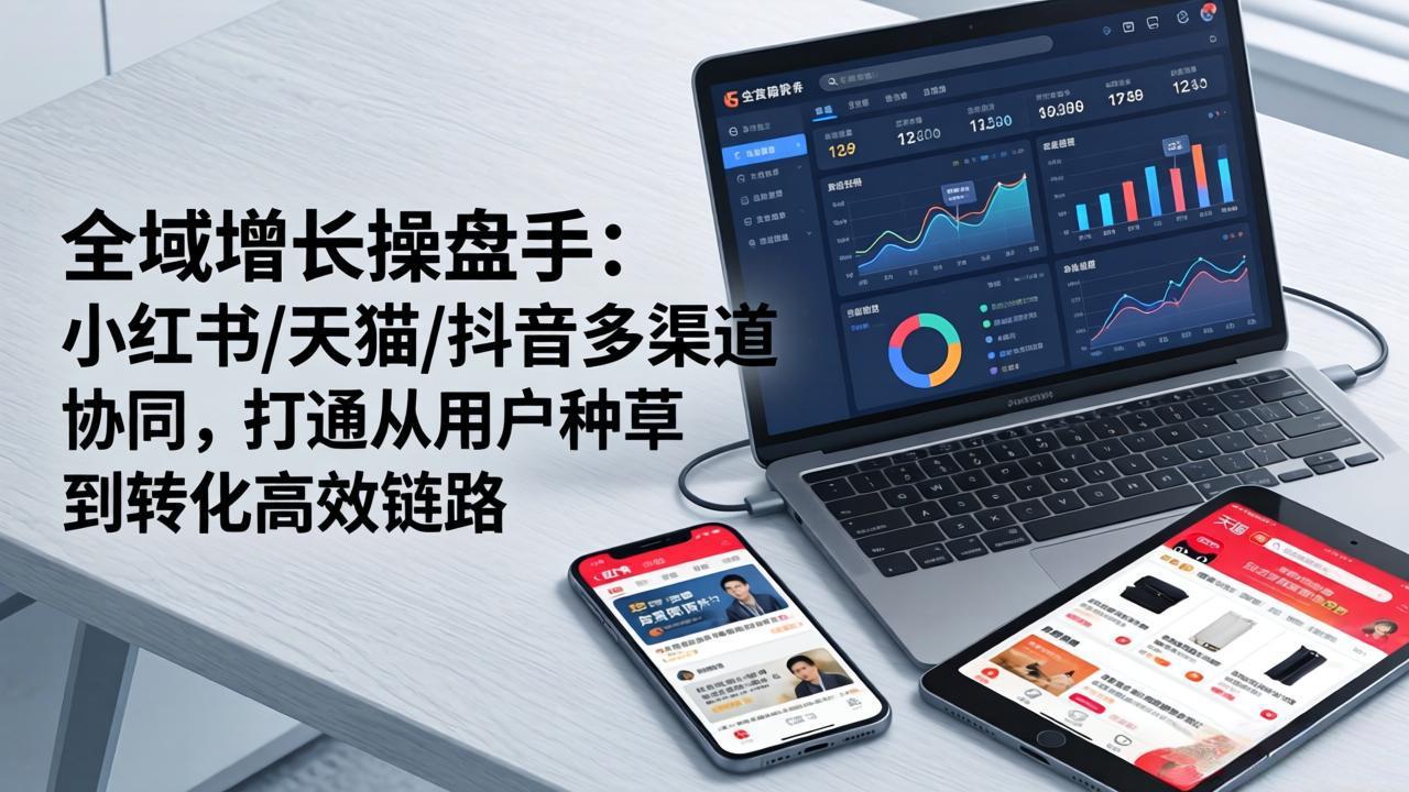 全域增长操盘手：小红书/天猫/抖音多渠道协同，打通从用户种草到转化高效链路-951博客