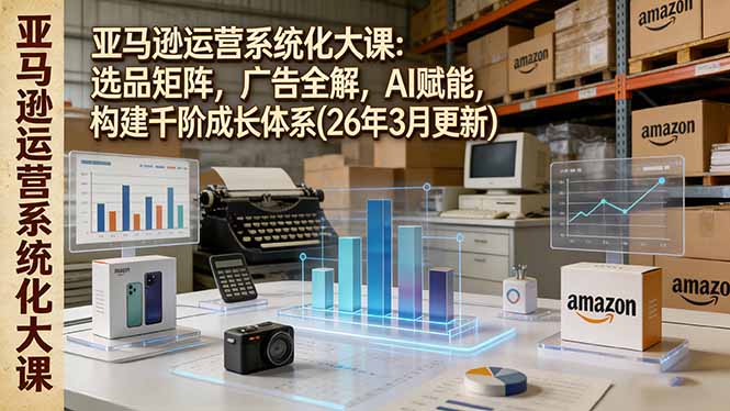 亚马逊运营系统化大课：选品矩阵，广告全解，AI赋能，构建千阶成长体系(26年3月更新)_酷乐网