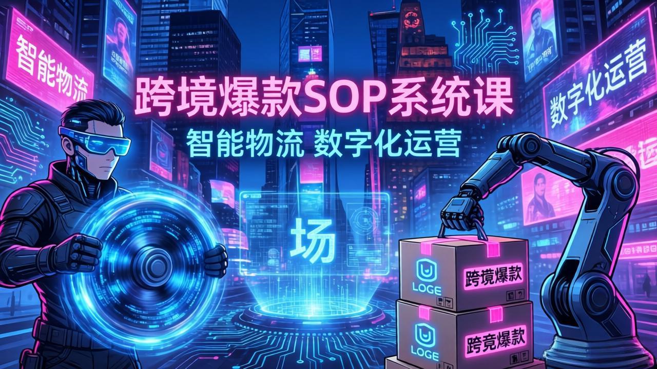 跨境爆款SOP系统课，“内容飞轮+精准投放+AI自动化”为核心，拆解“人×货×场”黄金公式_酷乐网
