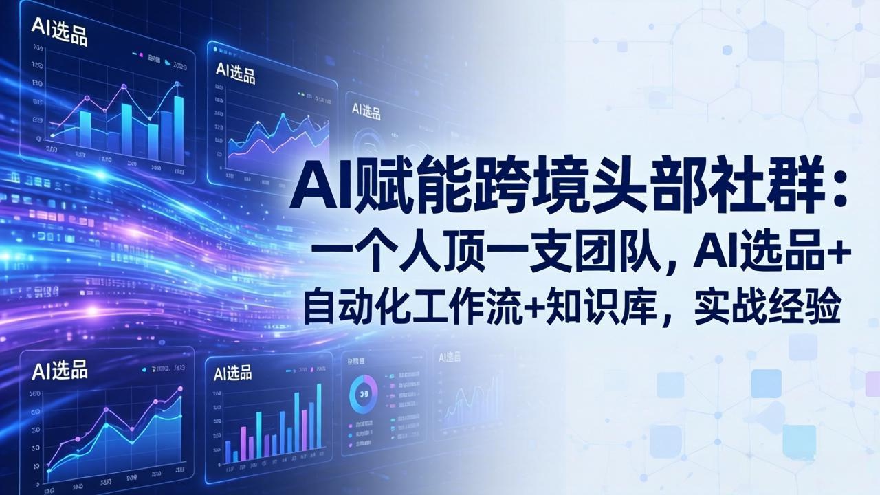 AI赋能跨境头部社群：一个人顶一支团队，AI选品+自动化工作流+知识库，实战经验-更新3月_酷乐网