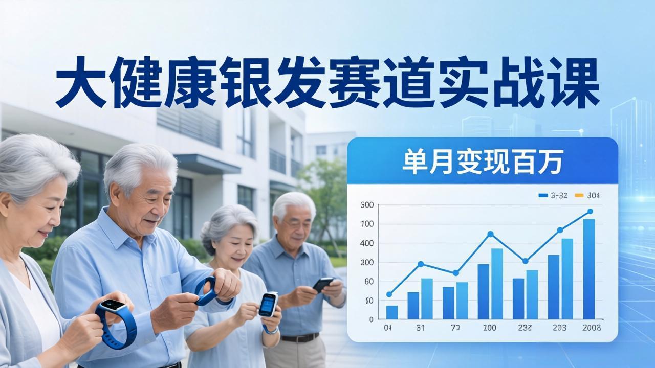 大健康银发赛道实战课：拆解视频号线索型 IP 单月变现百万逻辑，教你精准获客高效变现_酷乐网