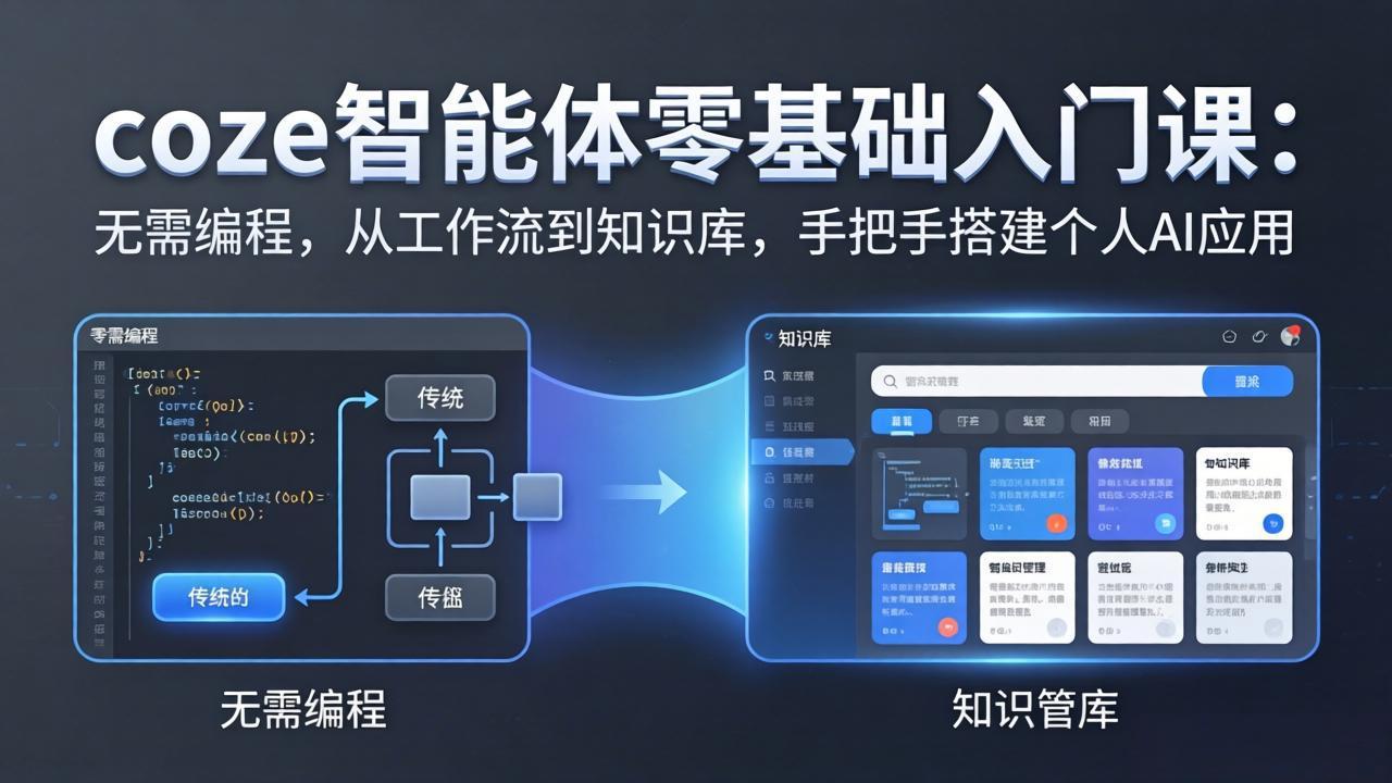 coze智能体零基础入门课：无需编程，从工作流到知识库，手把手搭建个人AI应用_酷乐网