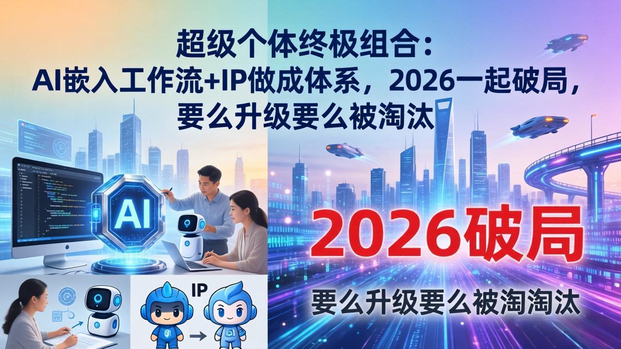 超级个体终极组合:AI嵌入工作流+IP做成体系,2026一起破局,要么升级要么被淘汰_酷乐网