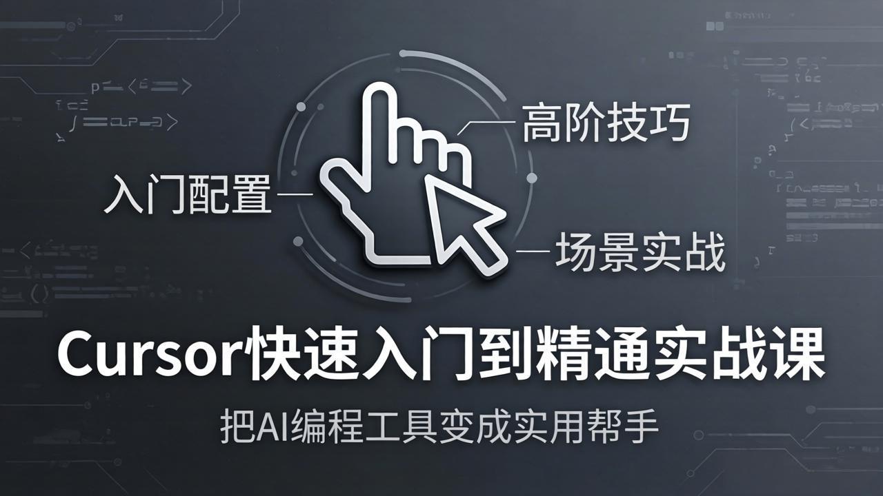 Cursor快速入门到精通实战课：入门配置+高阶技巧+场景实战，把AI编程工具变成实用帮手_酷乐网