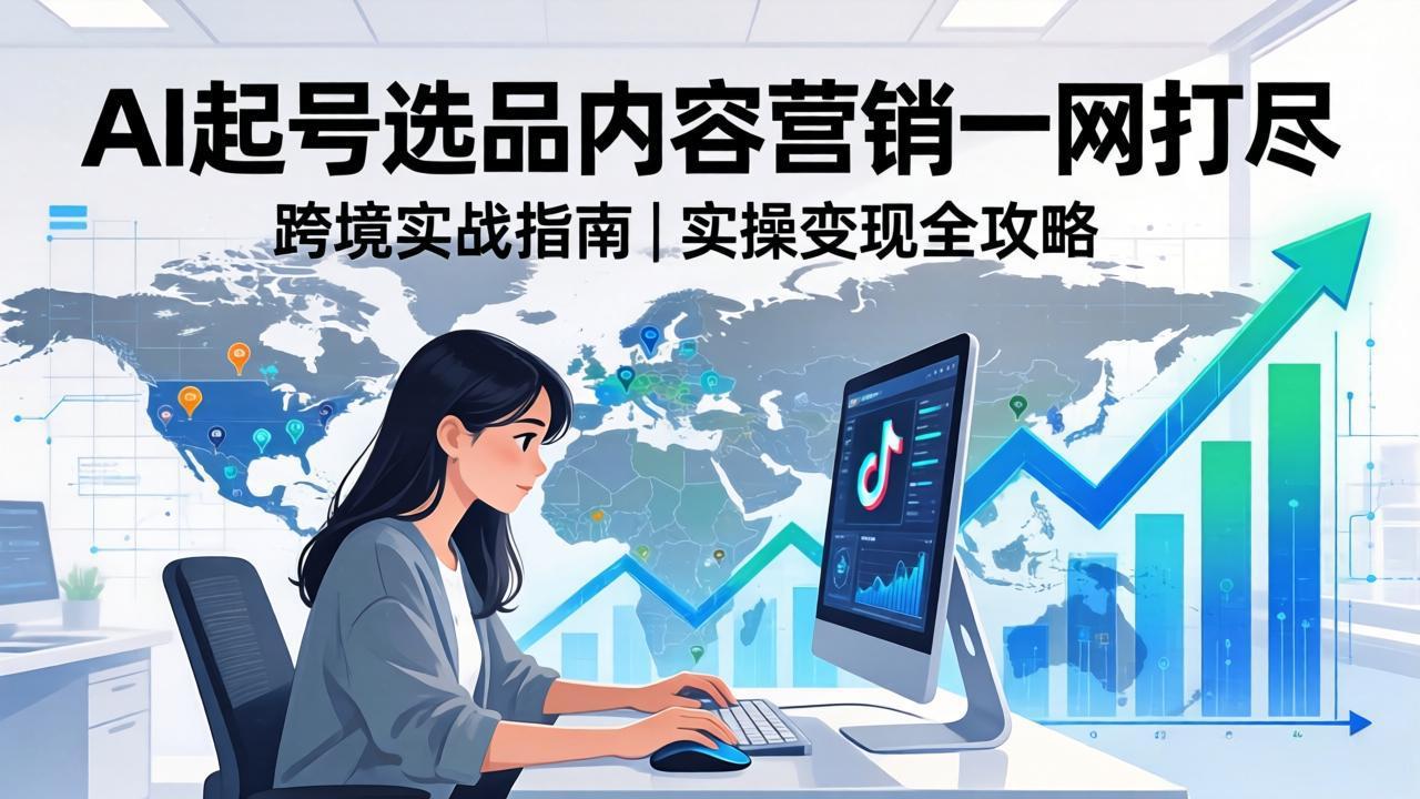 2026 TikTok 跨境AI实操：从零基础到变现全流程，AI起号选品内容营销一网打尽_酷乐网