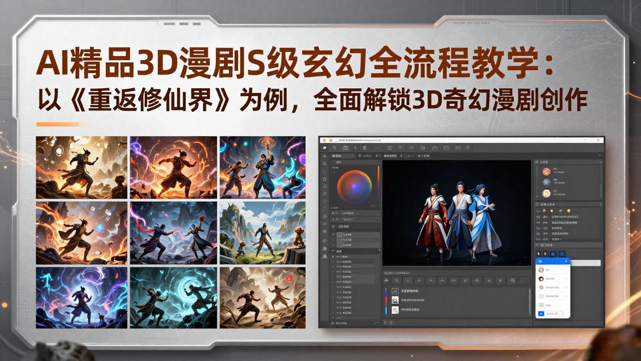 AI精品3D漫剧S级玄幻全流程教学：以《重返修仙界》为例，全面解锁3D奇幻漫剧创作_酷乐网
