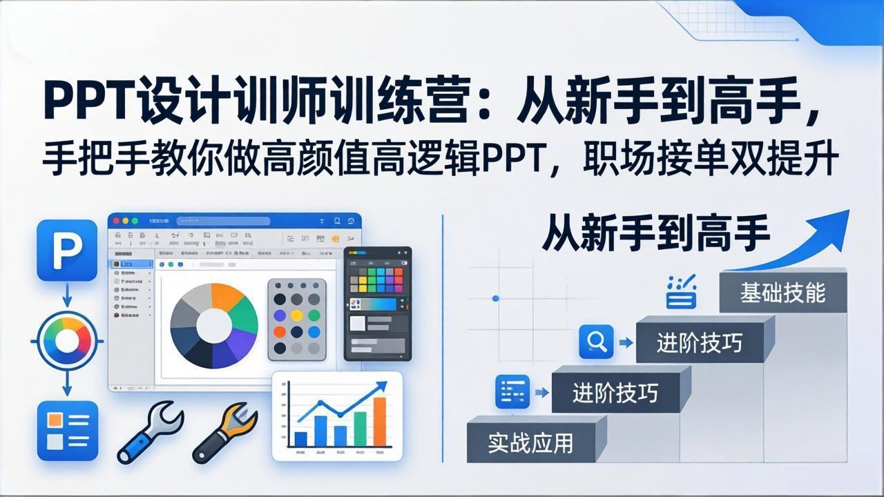 PPT设计训师训练营：从新手到高手，手把手教你做高颜值高逻辑PPT，职场接单双提升_酷乐网