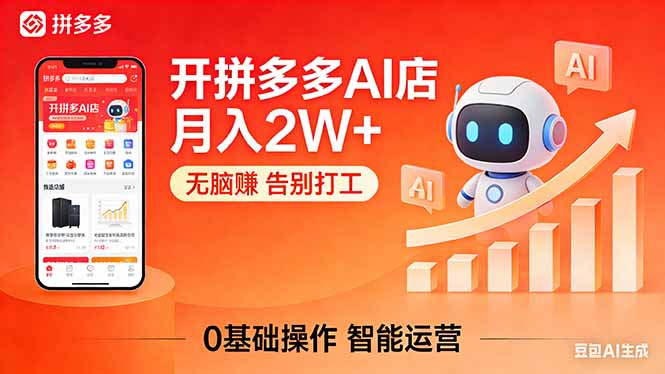 开一家拼多多AI店，月入2W+，无脑赚，告别打工，附SOP手册_酷乐网