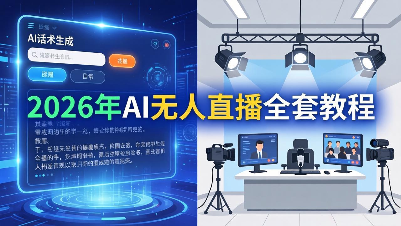 2026年AI无人直播全套教程：OBS安装+软件配置+直播间搭建+话术生成+一键开播实操_酷乐网