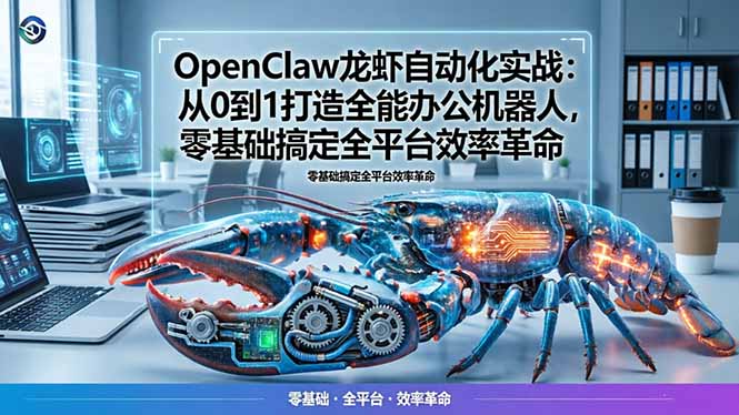 OpenClaw龙虾自动化实战：从0到1打造全能办公机器人，零基础搞定全平台效率革命_酷乐网