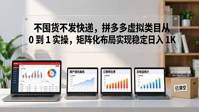 不囤货不发快递，拼多多虚拟类目从 0 到 1 实操，矩阵化布局实现稳定日入 1K_酷乐网