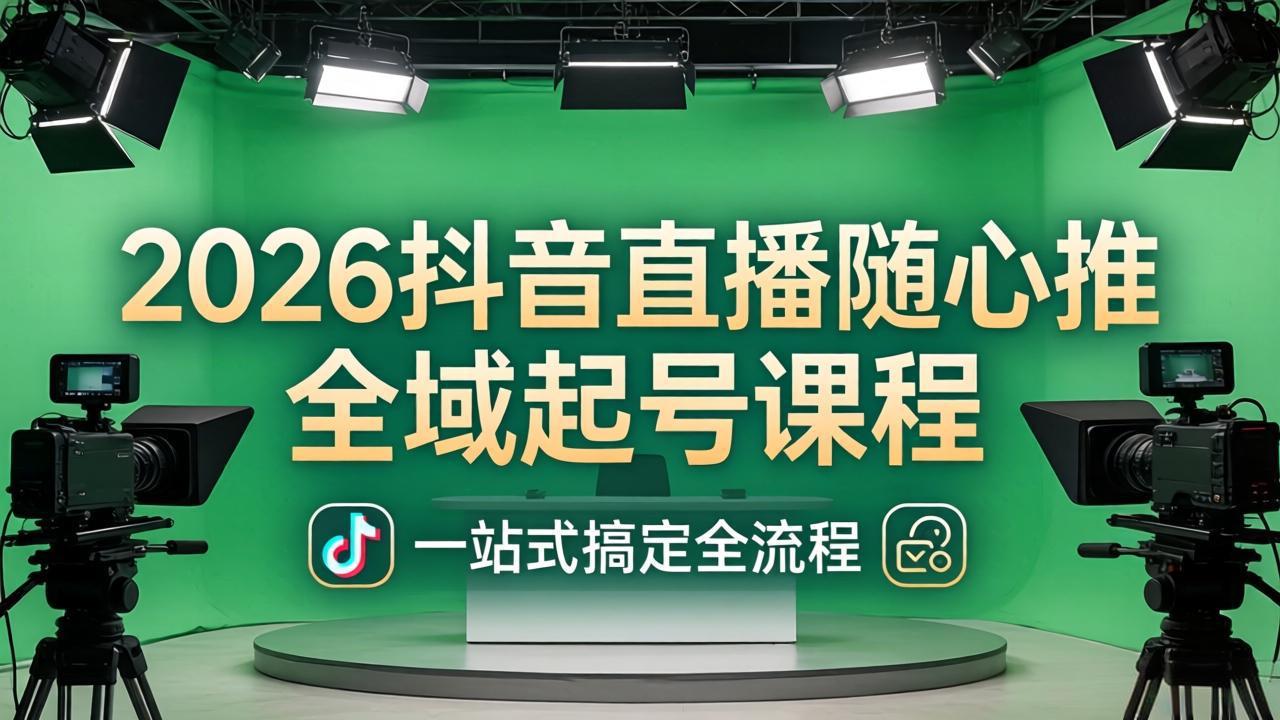 2026抖音直播随心推全域起号课程：一站式搞定直播起号、稳号、放量全流程(更新4月)_酷乐网