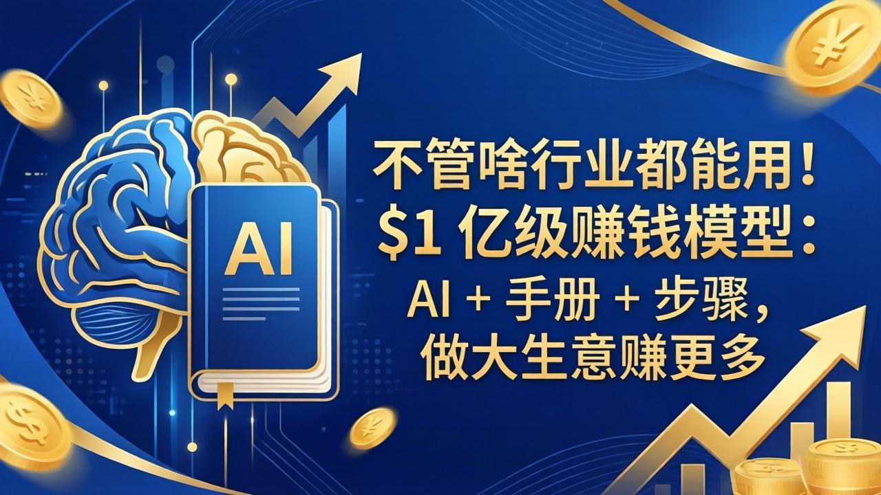 不管啥行业都能用！$1 亿级赚钱模型：AI + 手册 + 步骤，做大生意赚更多_酷乐网
