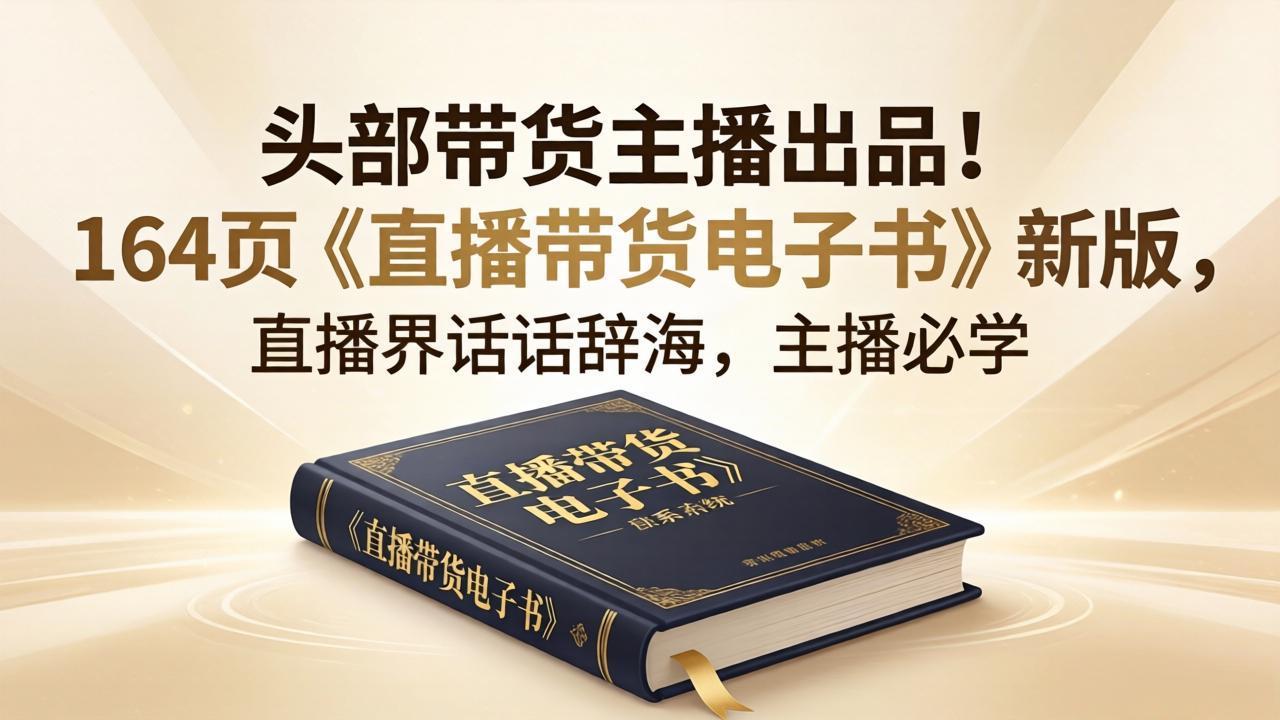 头部带货主播出品！164页《直播带货电子书》新版，直播界话术辞海，主播必学_酷乐网