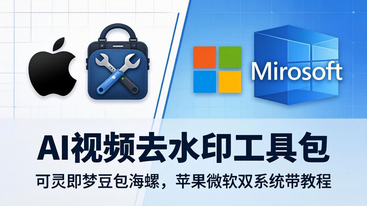 AI视频去水印工具包：可灵即梦豆包海螺，苹果微软双系统带教程_酷乐网