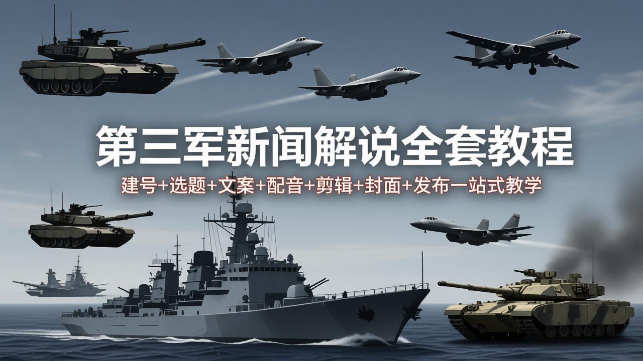 第三军迷新闻解说全套教程：建号+选题+文案+配音+剪辑+封面+发布一站式教学_酷乐网