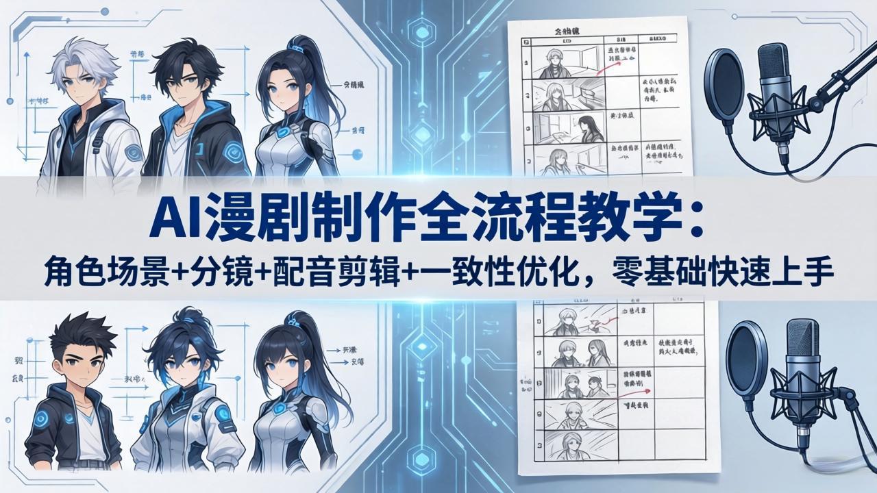 AI漫剧制作全流程教学：角色场景+分镜+配音剪辑+一致性优化，零基础快速上手_酷乐网