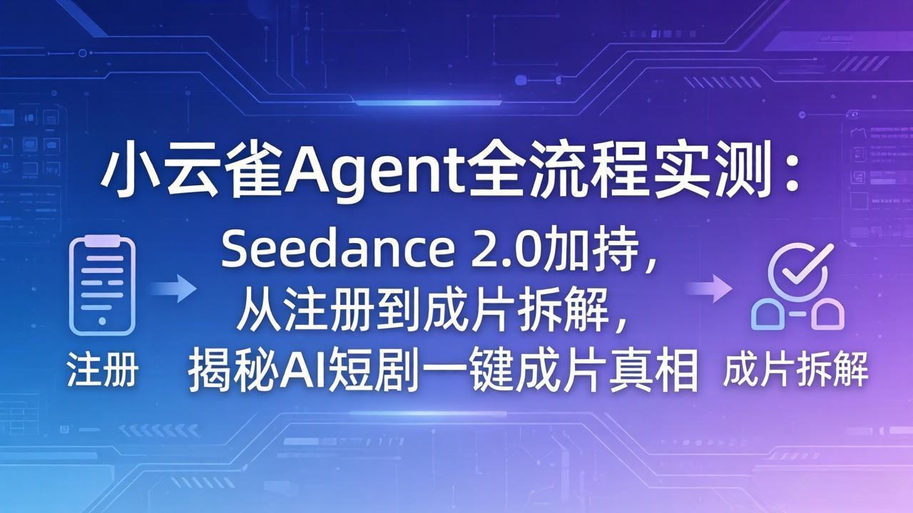 小云雀Agent全流程实测：Seedance2.0加持，从注册到成片拆解，揭秘AI短剧一键-951博客