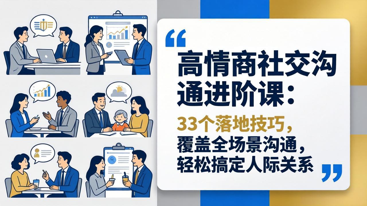 高情商社交沟通进阶课：33个落地技巧，覆盖全场景沟通，轻松搞定人际关系-951博客